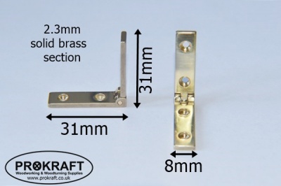 Solid Brass Strap Hinges with 95 Stop (pair)